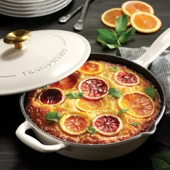 Bestow 10 Inch Enameled Cast-Iron Covered Skillet