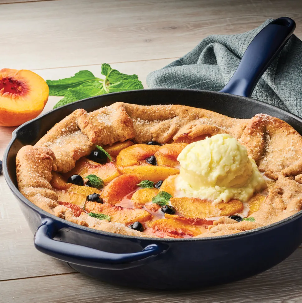 Bestow 10 Inch Enameled Cast-Iron Skillet - Gradated Cobalt