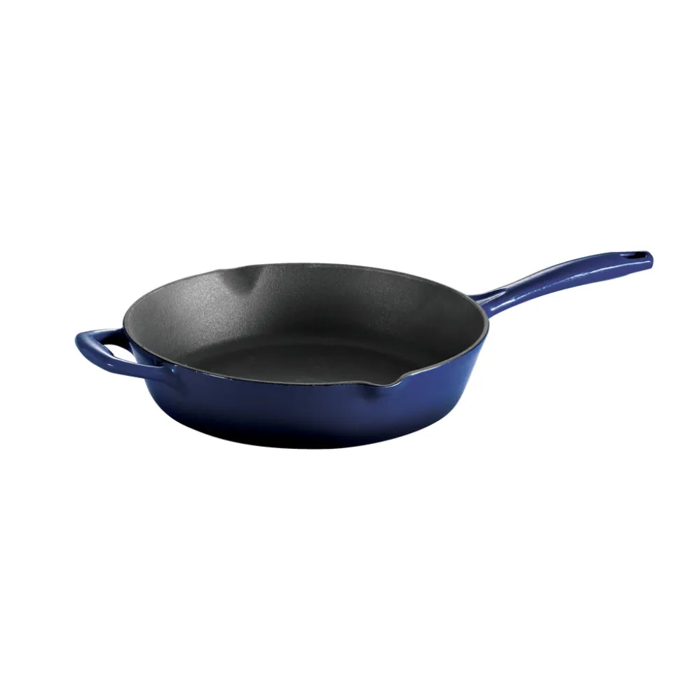 Bestow 10 Inch Enameled Cast-Iron Skillet - Gradated Cobalt