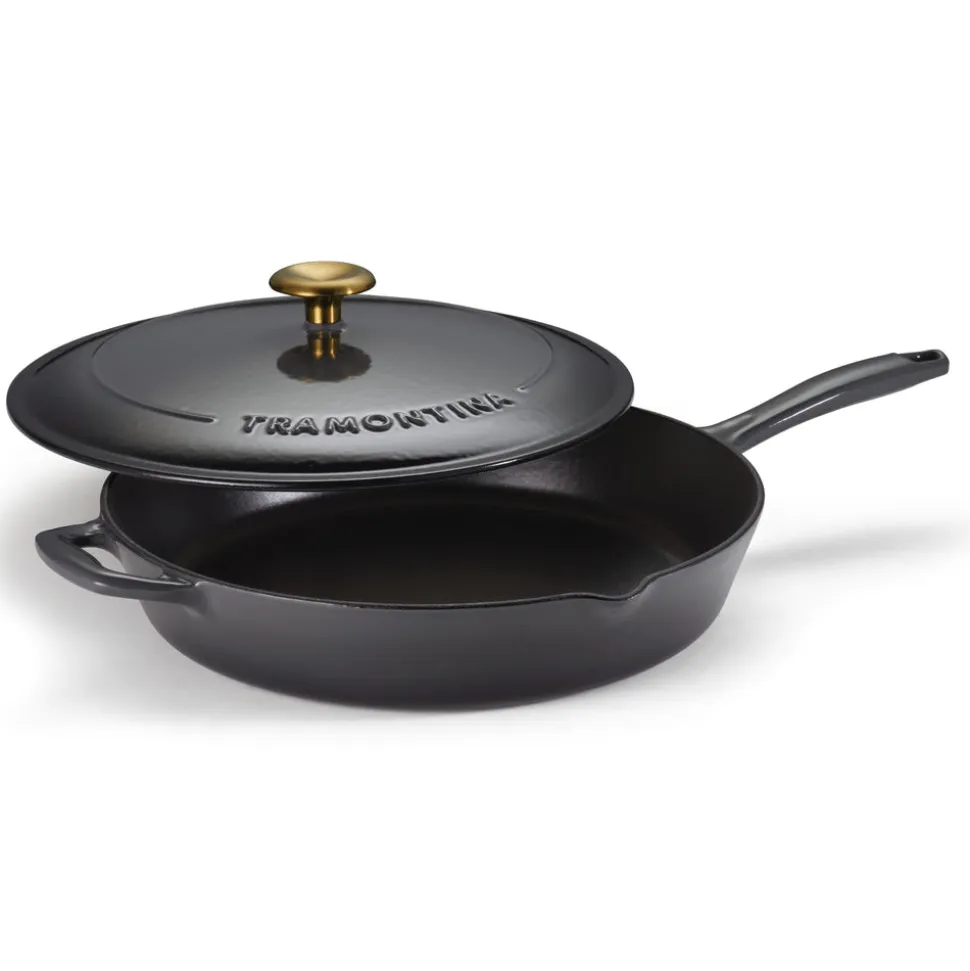 Bestow 12 Inch Enameled Cast Iron Skillet with Lid