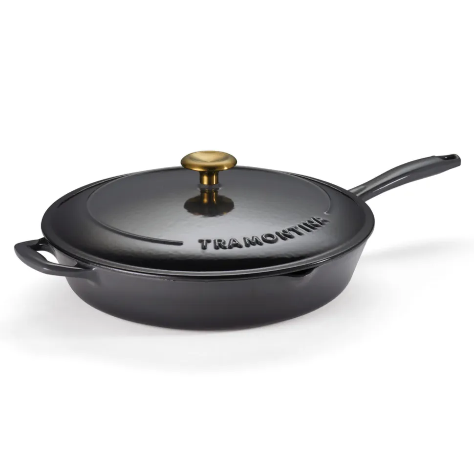 Bestow 12 Inch Enameled Cast Iron Skillet with Lid