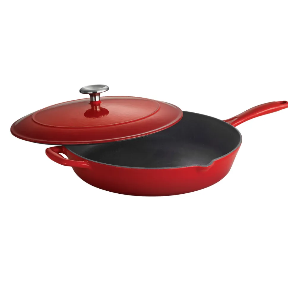 Bestow 12 Inch Enameled Cast Iron Skillet with Lid