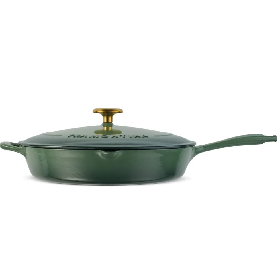 Bestow 12 Inch Enameled Cast Iron Skillet with Lid