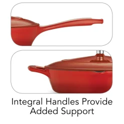 Bestow 10 in Enameled Cast-Iron Covered Skillet - Gradated Red