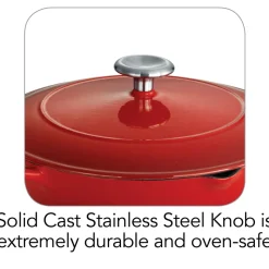 Bestow 10 in Enameled Cast-Iron Covered Skillet - Gradated Red