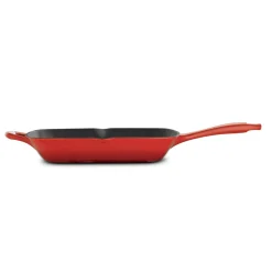 Bestow 11 in Enameled Cast-Iron Grill Pan - Gradated Red