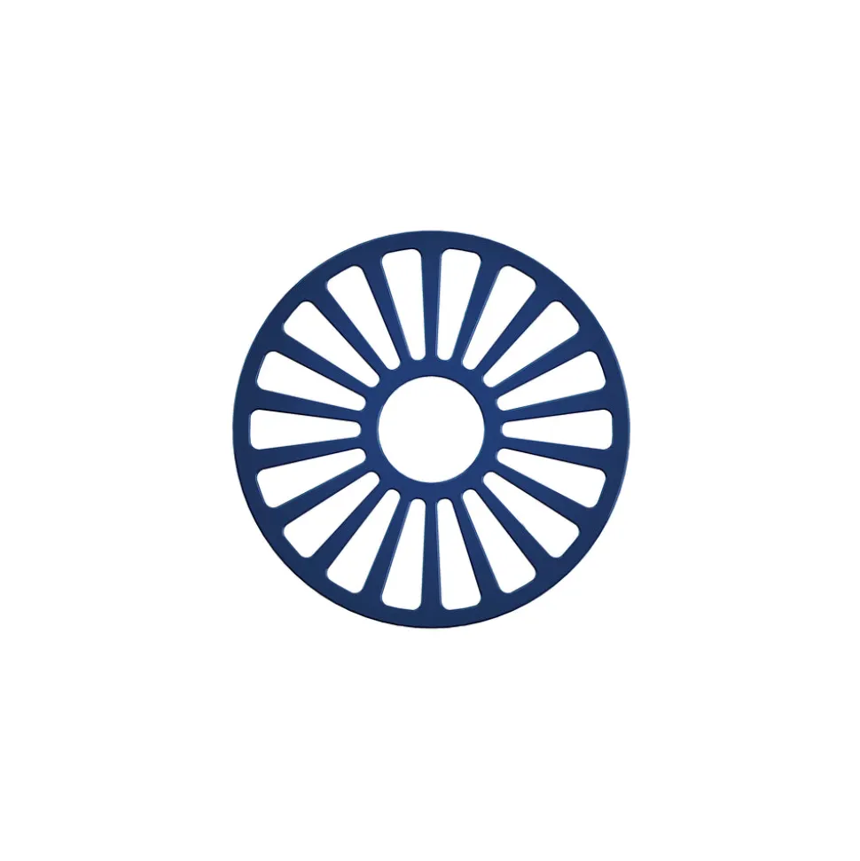Bestow 7 in Enameled Cast-Iron Round Trivet - Gradated Cobalt