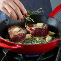 Bestow 10 in Enameled Cast-Iron Skillet - Gradated Red