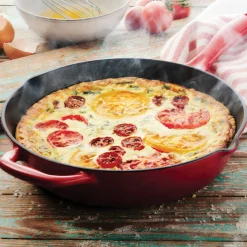 Bestow 10 in Enameled Cast-Iron Skillet - Gradated Red