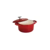 Bestow 24 oz Enameled Cast-Iron Covered Small Cocotte - Gradated Red