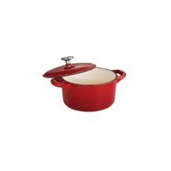 Bestow 24 oz Enameled Cast-Iron Covered Small Cocotte - Gradated Red
