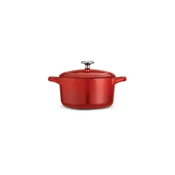 Bestow 24 oz Enameled Cast-Iron Covered Small Cocotte - Gradated Red