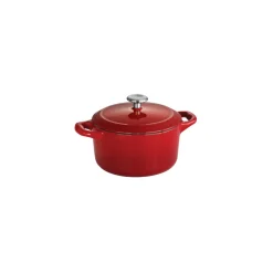 Bestow 24 oz Enameled Cast-Iron Covered Small Cocotte - Gradated Red