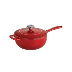 Bestow 3 Qt Enameled Cast-Iron Covered Saucier - Gradated Red