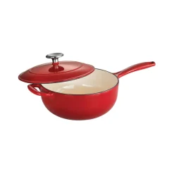 Bestow 3 Qt Enameled Cast-Iron Covered Saucier - Gradated Red