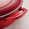 Bestow 2.5 Qt Enameled Cast-Iron Covered Sauce Pan - Gradated Red