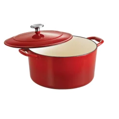 Bestow 6.5 Qt Enameled Cast-Iron Covered Round Dutch Oven - Gradated Red