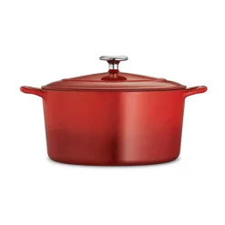 Bestow 6.5 Qt Enameled Cast-Iron Covered Round Dutch Oven - Gradated Red