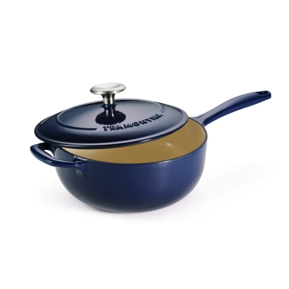 Bestow 3 Quart Enameled Cast-Iron Covered Saucier