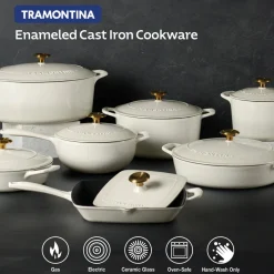 Bestow 5.5 Quart Enameled Cast Iron Covered Round Dutch Oven