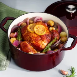 Bestow 5.5 Quart Enameled Cast Iron Covered Round Dutch Oven