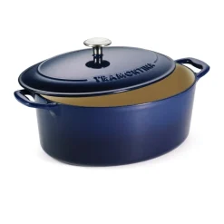 Bestow 7 Quart Enameled Cast-Iron Oval Dutch Oven