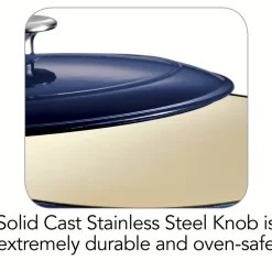 Bestow 5.5 Quart Enameled Cast-Iron Covered Oval Dutch Oven - Gradated Cobalt