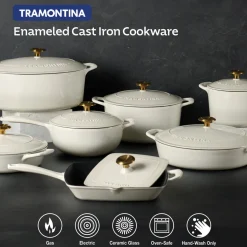 Bestow 6.5 Quart Enameled Cast-Iron Covered Round Dutch Oven