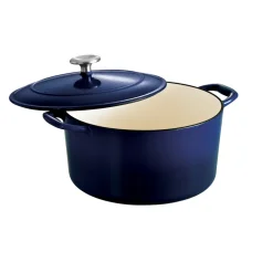 Bestow 6.5 Quart Enameled Cast-Iron Covered Round Dutch Oven - Gradated Cobalt