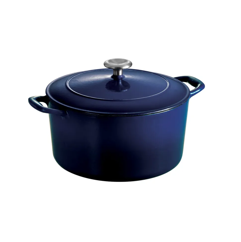 Bestow 6.5 Quart Enameled Cast-Iron Covered Round Dutch Oven - Gradated Cobalt