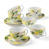 Carmen 8.5 ounce Tea Cup and Saucer 6 Piece Set