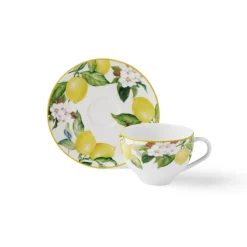 Carmen 8.5 ounce Tea Cup and Saucer 6 Piece Set