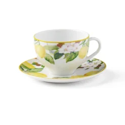 Carmen 8.5 ounce Tea Cup and Saucer 6 Piece Set