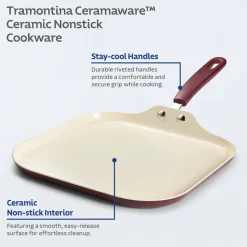 Ceramaware 11 Inch Ceramic Nonstick Square Griddle