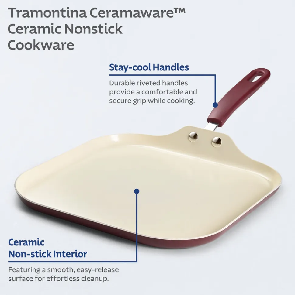 Ceramaware 11 Inch Ceramic Nonstick Square Griddle