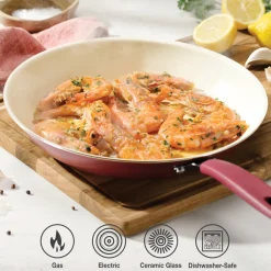 Ceramaware 3 Pack Ceramic Nonstick Fry Pan Set, 8 Inch, 9.5 Inch & 11 Inch