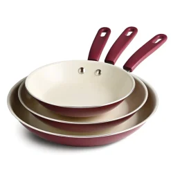 Ceramaware 3 Pack Ceramic Nonstick Fry Pan Set, 8 Inch, 9.5 Inch & 11 Inch