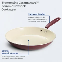 Ceramaware 3 Pack Ceramic Nonstick Fry Pan Set, 8 Inch, 9.5 Inch & 11 Inch