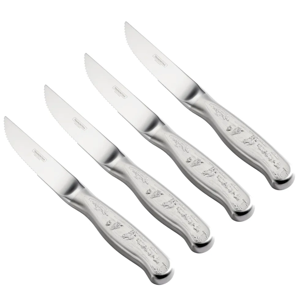 Churrasco BBQ 5 in Forged Embossed Steak Knife 4 Piece Set