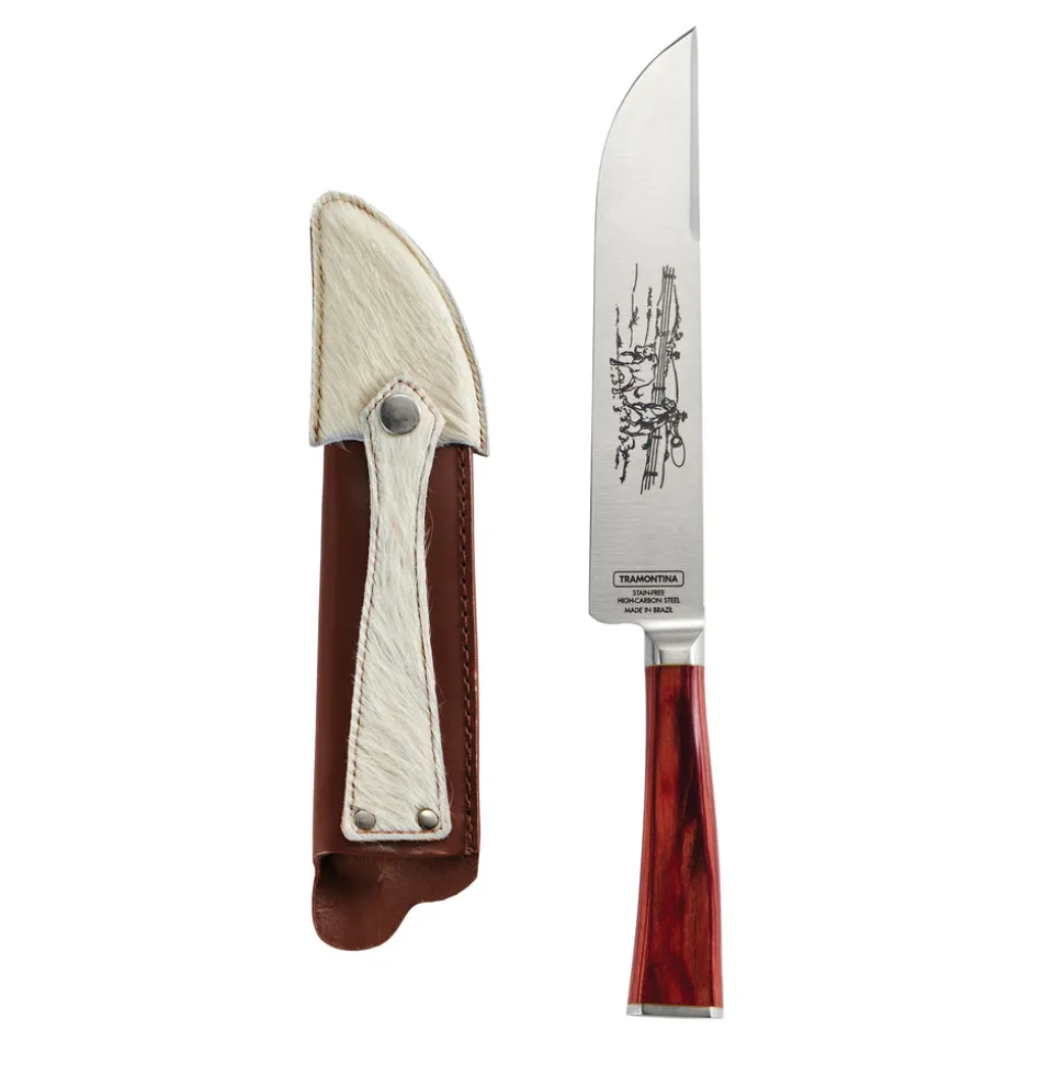 Churrasco BBQ 7 in Gaucho Style Knife with Leather Sheath