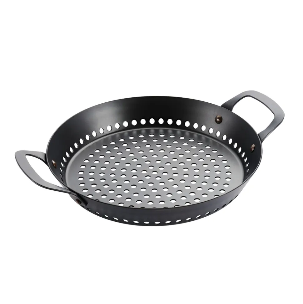 Churrasco BBQ 12 in Round Carbon Steel Grill Pan