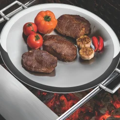 Churrasco BBQ 17.25 in Tri-Ply Clad Stainless Steel Round Grill Pan