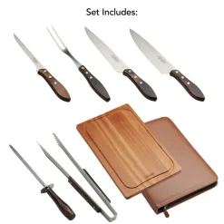 Churrasco BBQ 8 Piece Carving Set with Carry Case