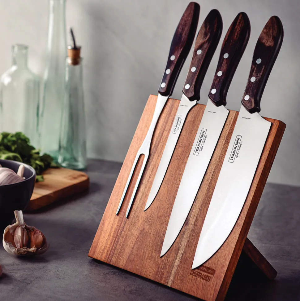 Churrasco BBQ 5 Piece Cutlery Set with Magnetic Block