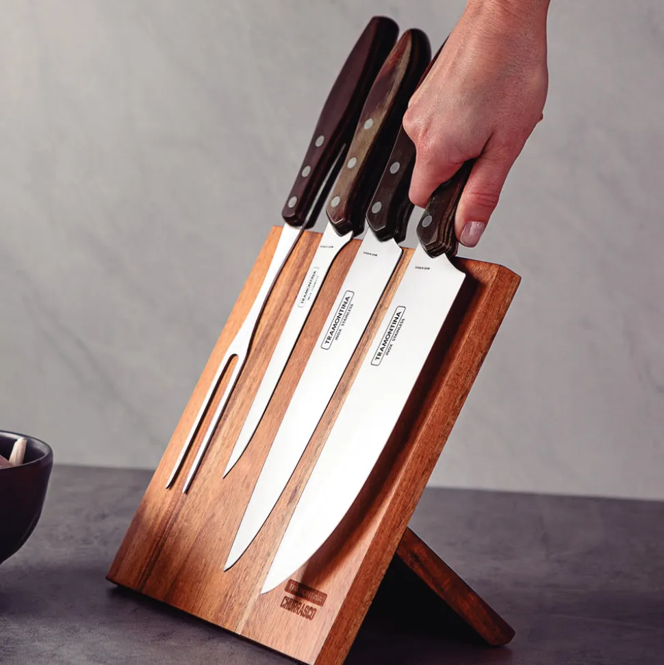 Churrasco BBQ 5 Piece Cutlery Set with Magnetic Block