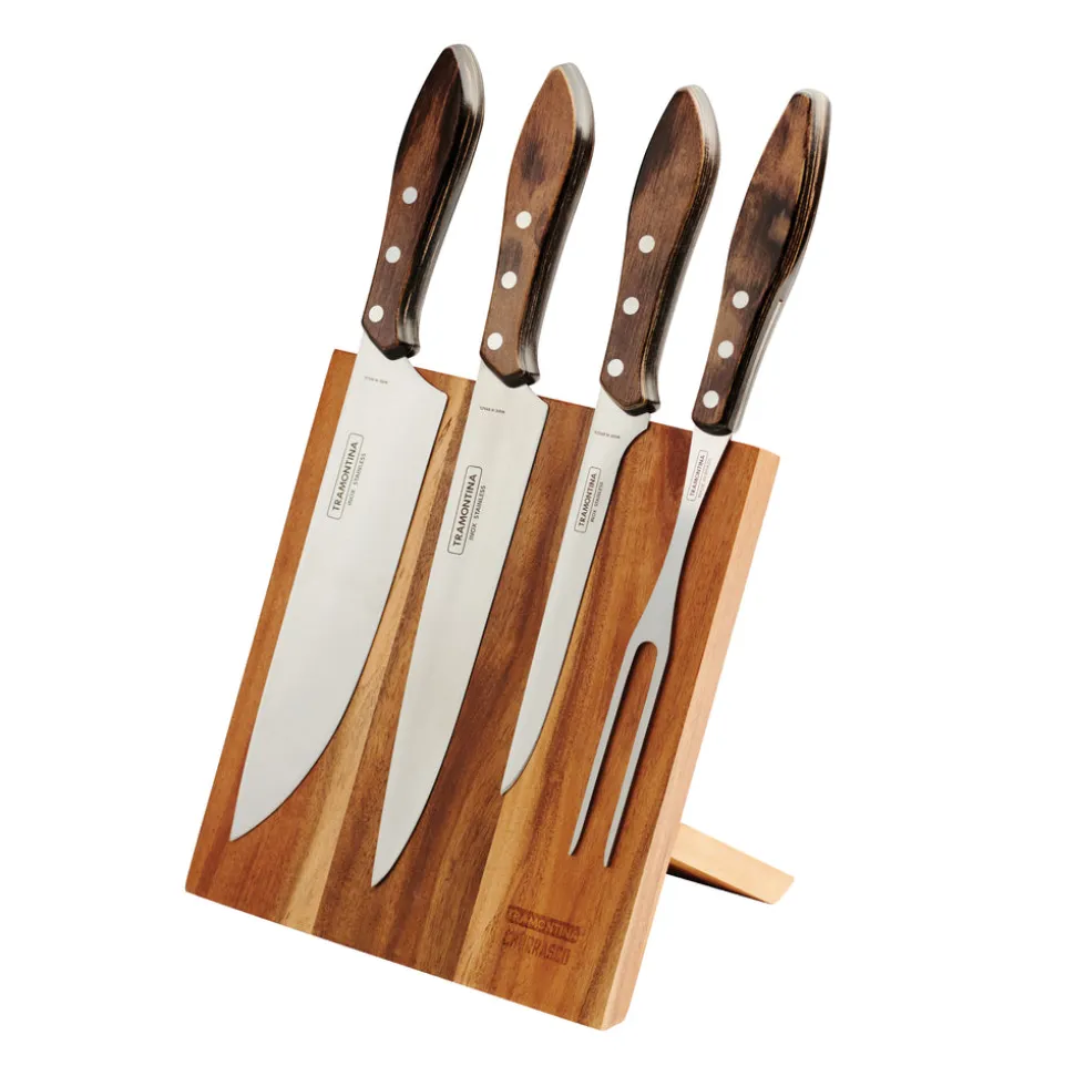 Churrasco BBQ 5 Piece Cutlery Set with Magnetic Block