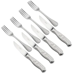 Churrasco BBQ 8 Piece Forged Embossed Steak Knife and Fork Set