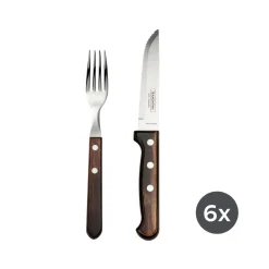 Churrasco BBQ 12 Piece Polywood Fork and Steak Knife Set