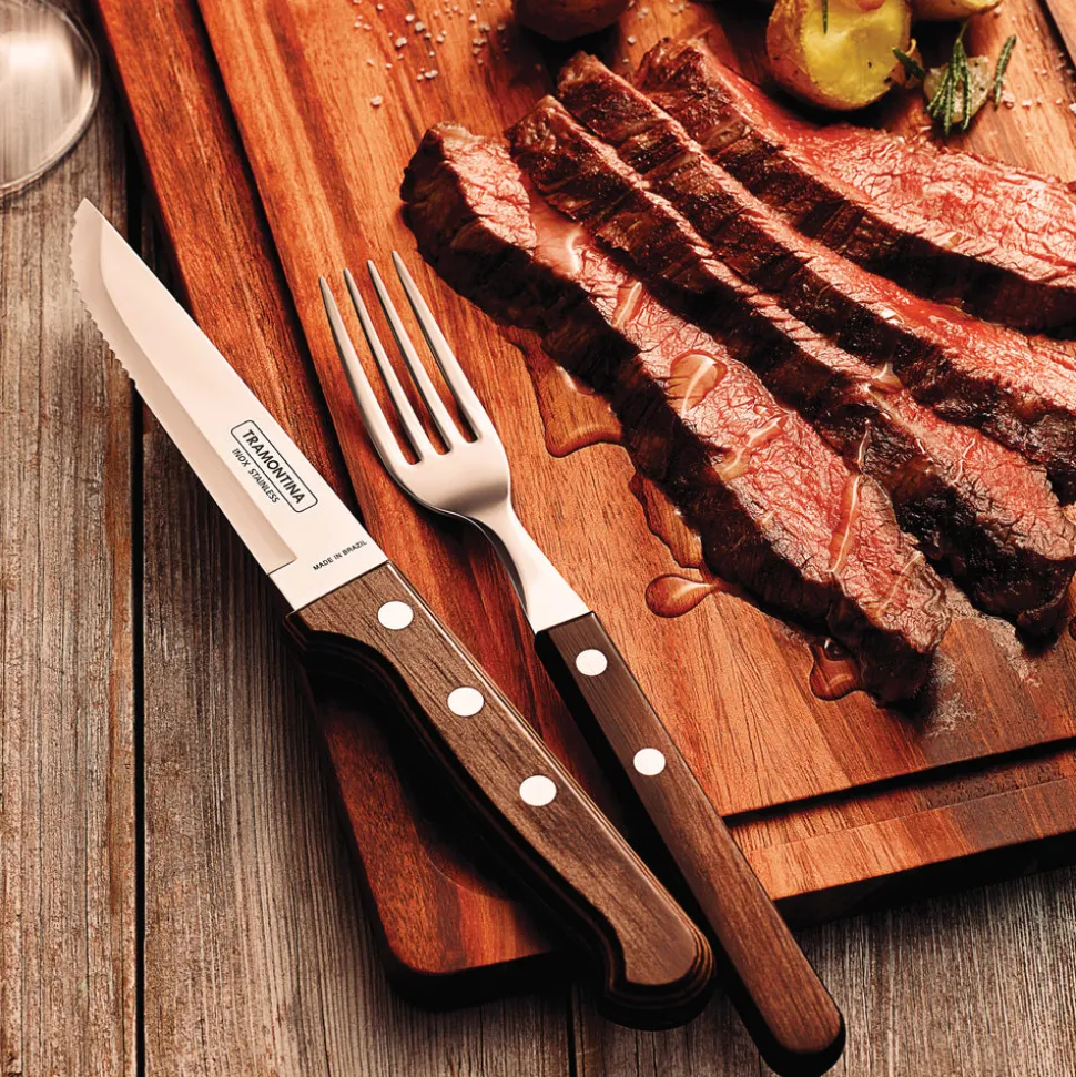 Churrasco BBQ 12 Piece Polywood Fork and Steak Knife Set