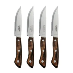 Churrasco BBQ 4 Piece Porterhouse Steak Knife Set in Wood Gift Box